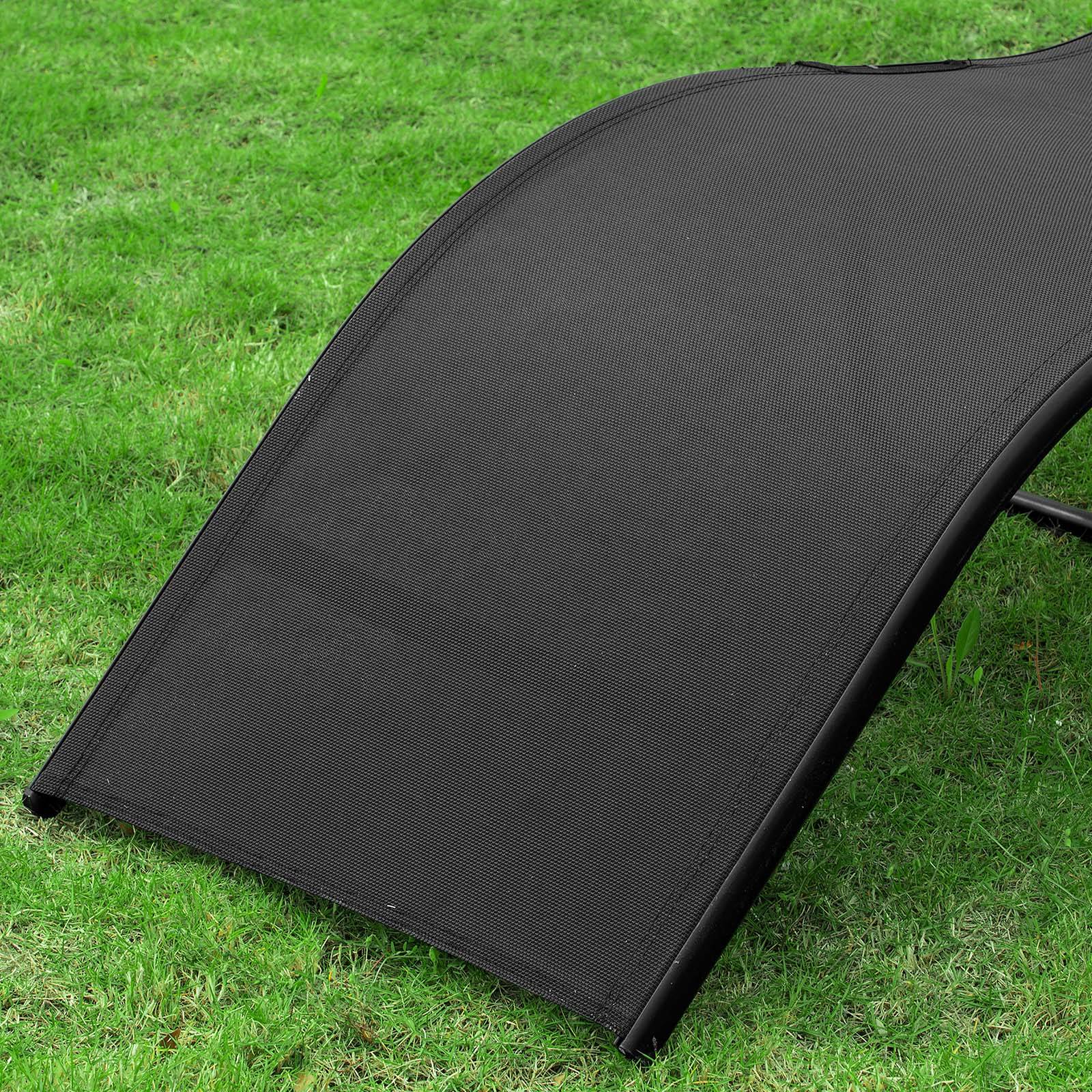 Bain de Soleil Transat de Jardin Pliable Noir L.173 x l.60 x H.69 cm SoBuy - Image 6