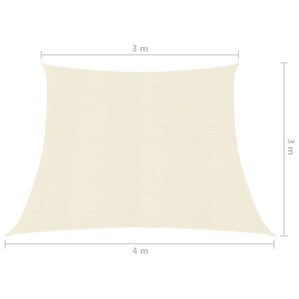 Helloshop26 - Voile d'ombrage 160 g/m² 3/4 x 3 m crème PEHD - Imagen 6