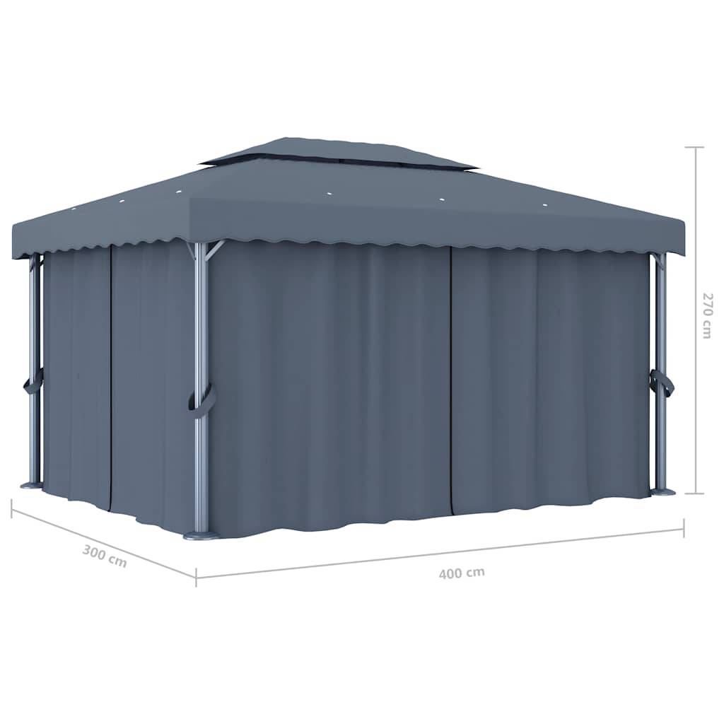 Tonnelle Aluminium Anthracite 4 x 3 x 2.64 m - PANGIVO - Image 7