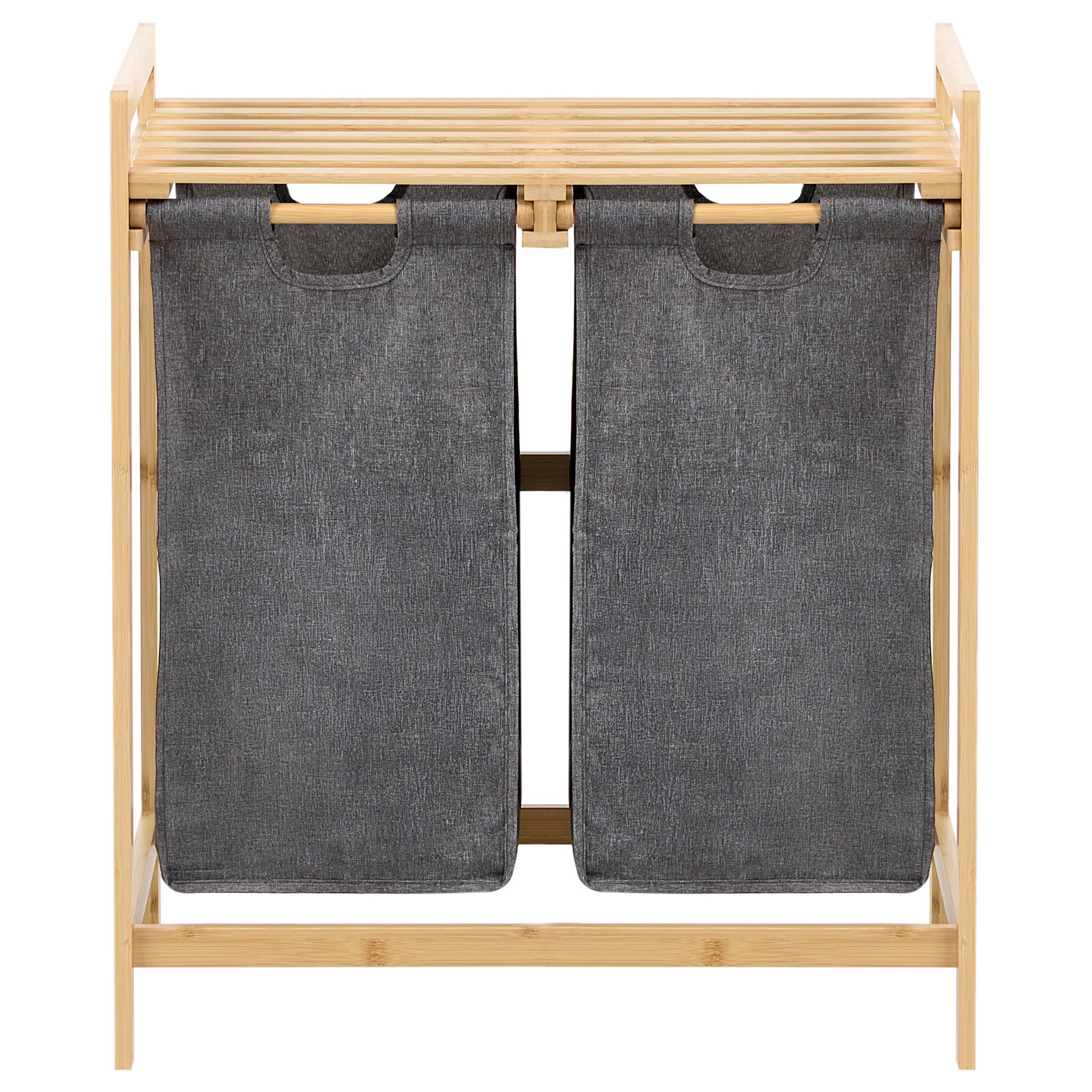 Beliani - Paniers à linge Bambou Marron clair/gris AZUFRERA - 64x33x73- Beliani - Image 5