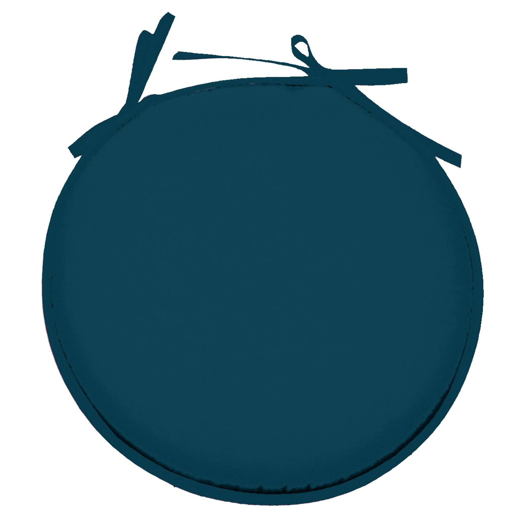 Lovely Casa - Galette de chaise ronde unie aux multiples couleurs - LOVELY CASA - Polyester - Bleu Canard - Image 1