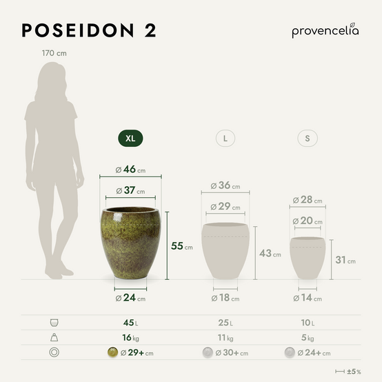 Provencelia - Pot POSEIDON2 46x55cm vert lac - Image 5