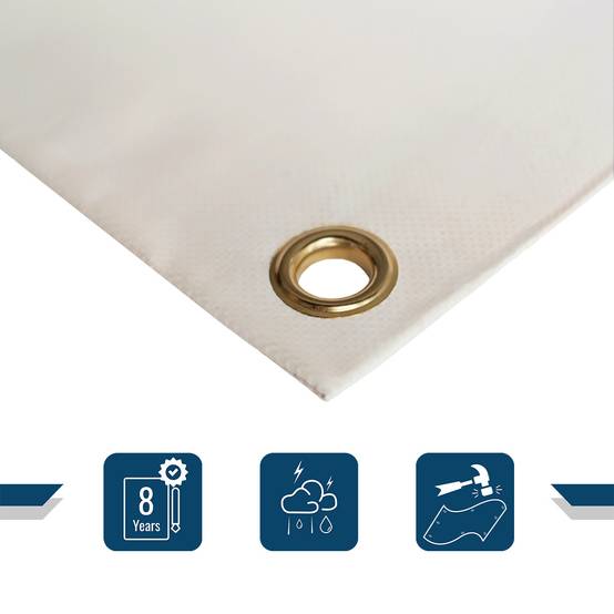 Bâche pour Carport 3x5 m LP640CP Blanc Crème - Garantie 8 ans - Toile PVC étanche pour abri de voiture TECPLAST - Image 3