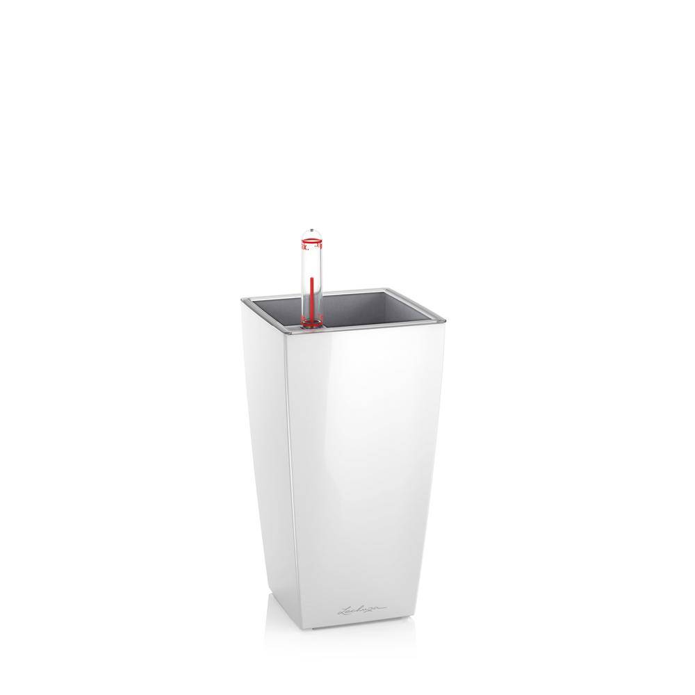Lechuza - Pot de table Mini-Cubi - kit complet, blanc brillant 18 cm Lechuza - Imagen 1