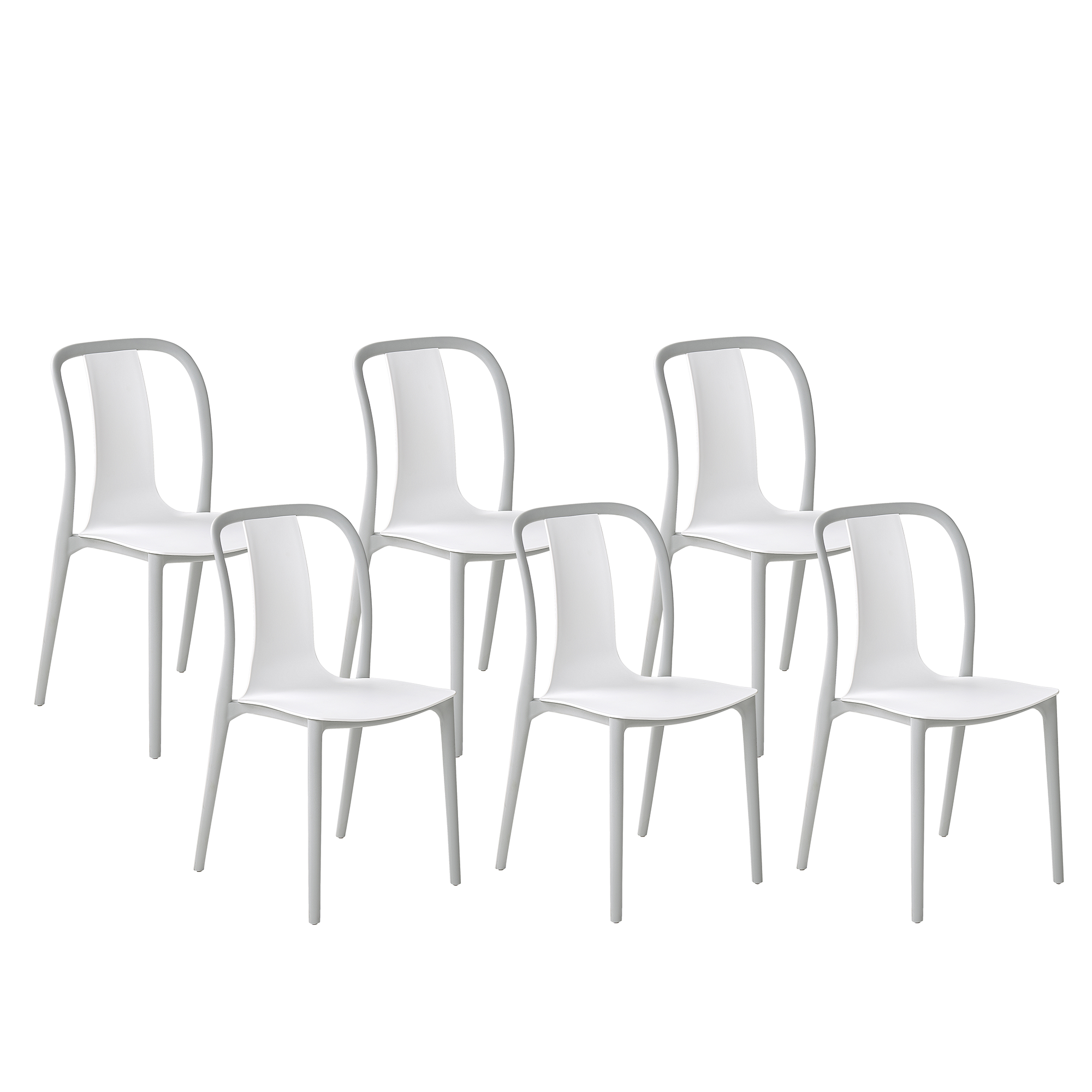 Beliani - Lot de 6 Chaises de Salle à Manger Design en Plastique Blanc et Gris Clair pour Intérieur et Extérieur au Style Moderne et Scandianave Beliani - Imagen 1