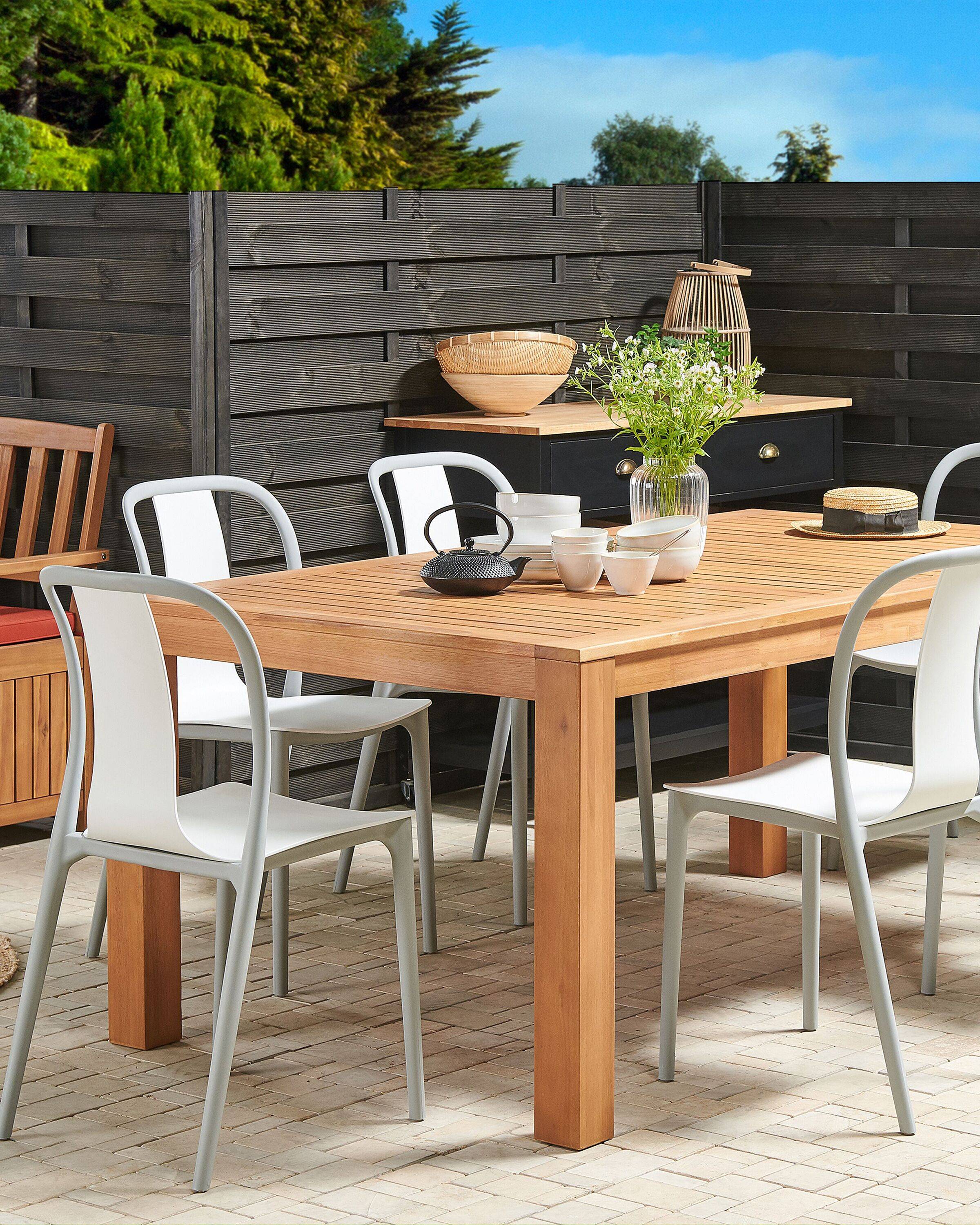 Beliani - Lot de 6 Chaises de Salle à Manger Design en Plastique Blanc et Gris Clair pour Intérieur et Extérieur au Style Moderne et Scandianave Beliani - Imagen 2