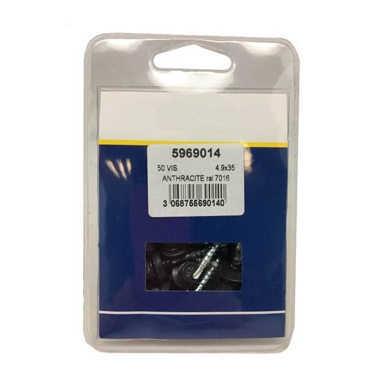 kit de 50 VIS AUTOPERCEUSES (4,9 x 35 mm) + 50 rondelles d'étanchéité pour panneaux tuiles facile - Coloris - Gris anthracite mat, Longueur - 3.5 cm - Image 4
