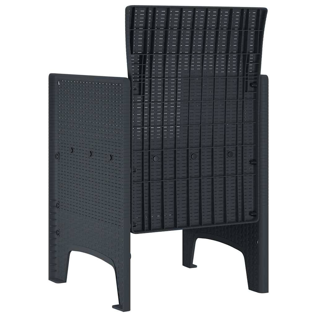 Maison Chic - Lot De 4 Chaises De Jardin - Fauteuils De Jardin Anthracite 53 x 49 x 85 cm PP - Image 5