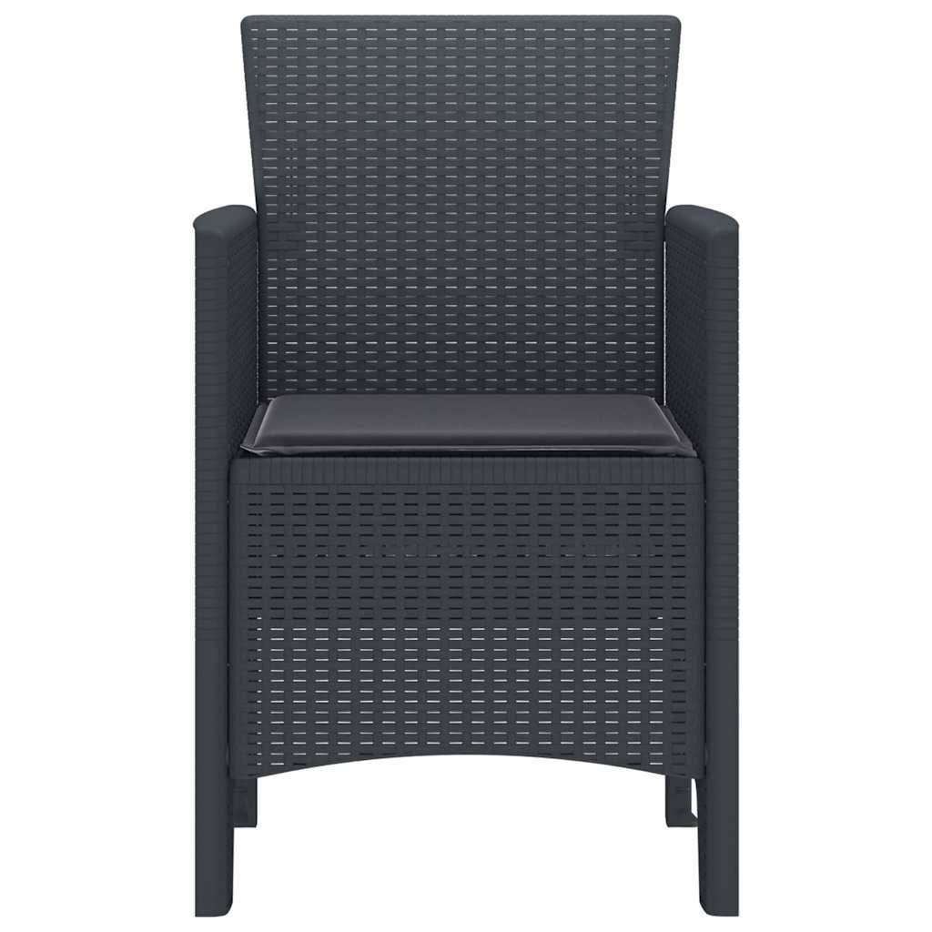 Maison Chic - Lot De 4 Chaises De Jardin - Fauteuils De Jardin Anthracite 53 x 49 x 85 cm PP - Image 6