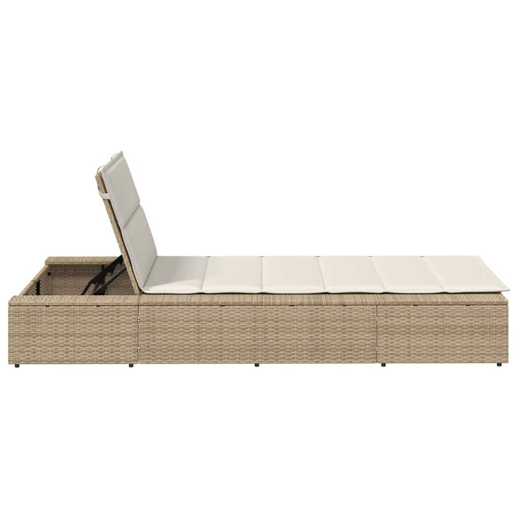 Vidaxl - Transat avec coussin flottant beige résine tressée vidaXL 4104206 - Image 9