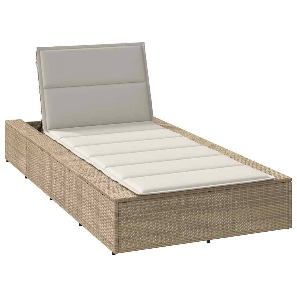 Vidaxl - Transat avec coussin flottant beige résine tressée vidaXL 4104206 - Image 2