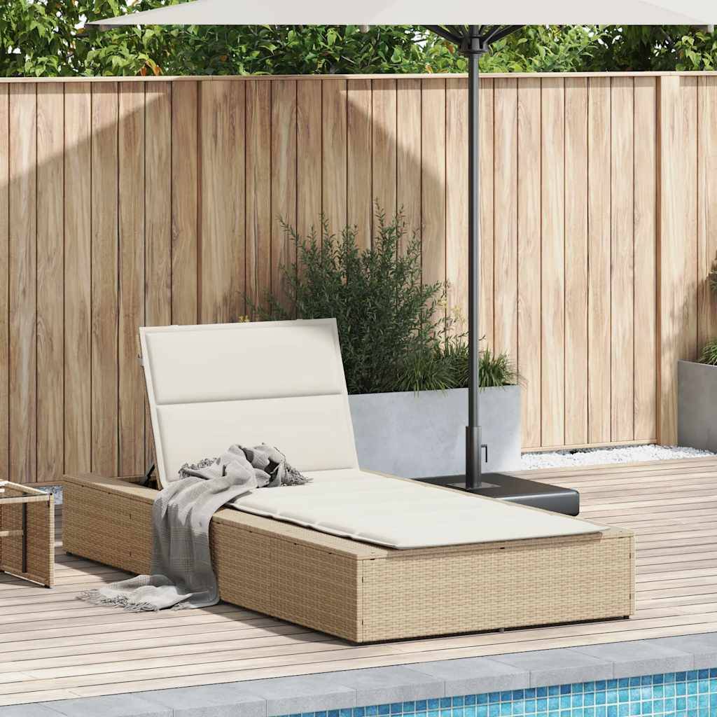 Vidaxl - Transat avec coussin flottant beige résine tressée vidaXL 4104206 - Image 1