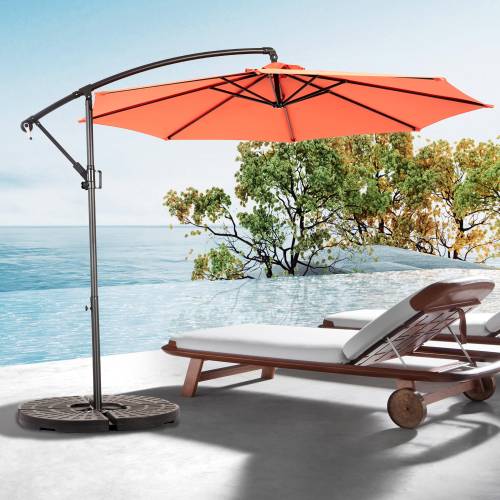 ComfortXL - Parasol Déporté Rond 3m Orange Acier Inclinable Manivelle Jardin - ComfortXL Outdoor Living - Image 1