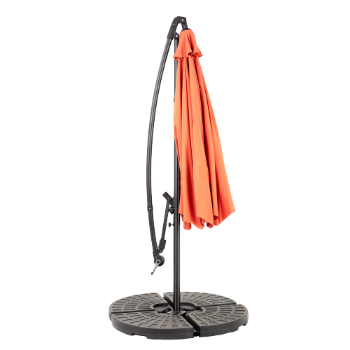ComfortXL - Parasol Déporté Rond 3m Orange Acier Inclinable Manivelle Jardin - ComfortXL Outdoor Living - Image 8