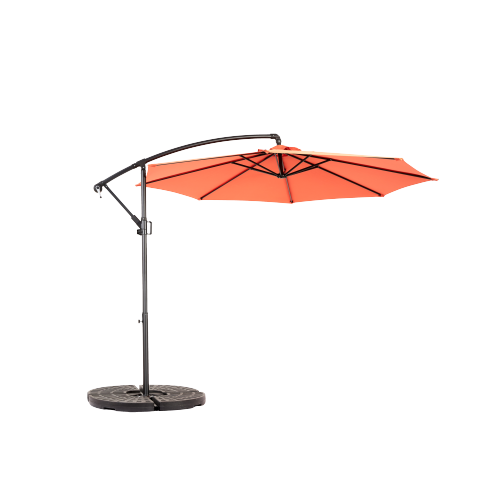 ComfortXL - Parasol Déporté Rond 3m Orange Acier Inclinable Manivelle Jardin - ComfortXL Outdoor Living - Image 6