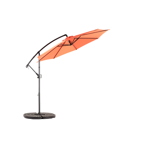 ComfortXL - Parasol Déporté Rond 3m Orange Acier Inclinable Manivelle Jardin - ComfortXL Outdoor Living - Image 5