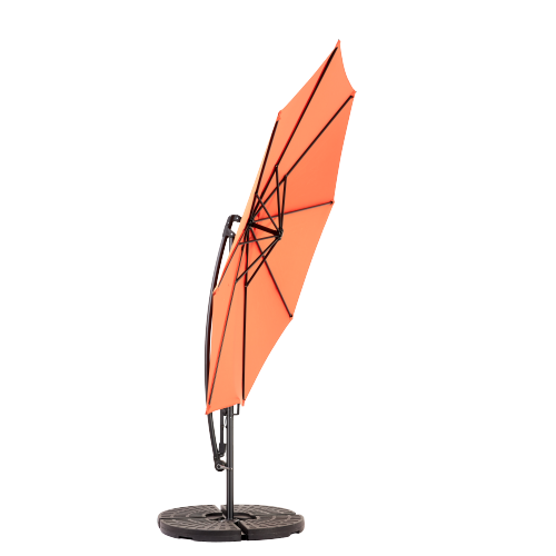 ComfortXL - Parasol Déporté Rond 3m Orange Acier Inclinable Manivelle Jardin - ComfortXL Outdoor Living - Image 7