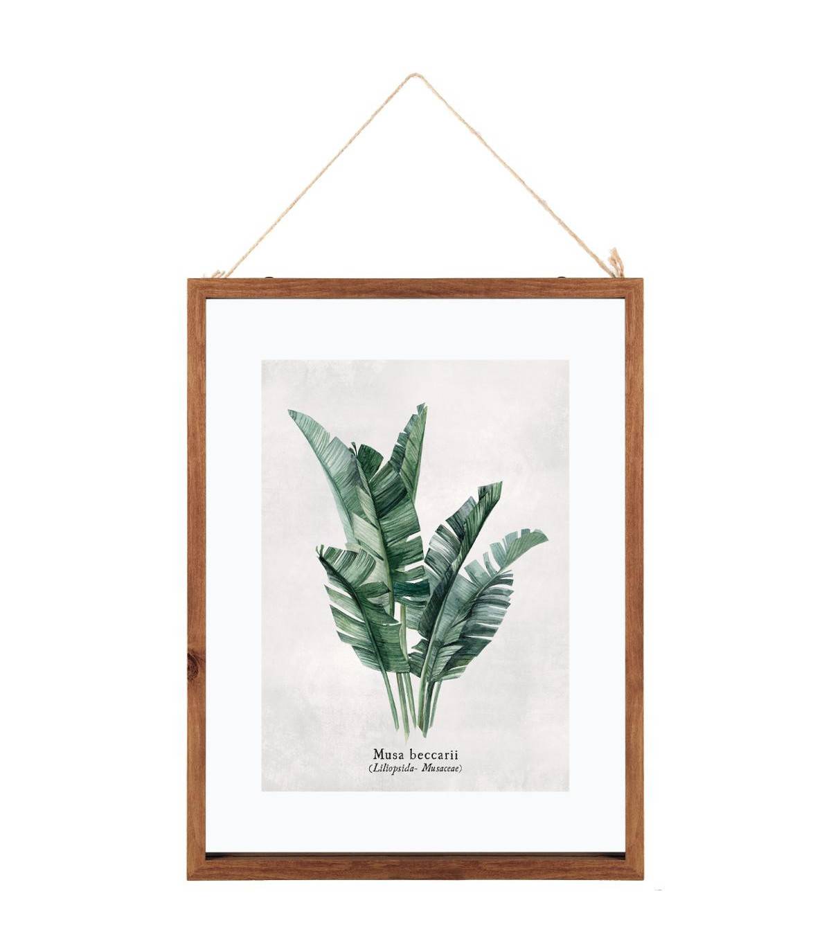 Cadre décoratif Feuilles en Bois et Verre 38 x 48 cm - Imagen 1
