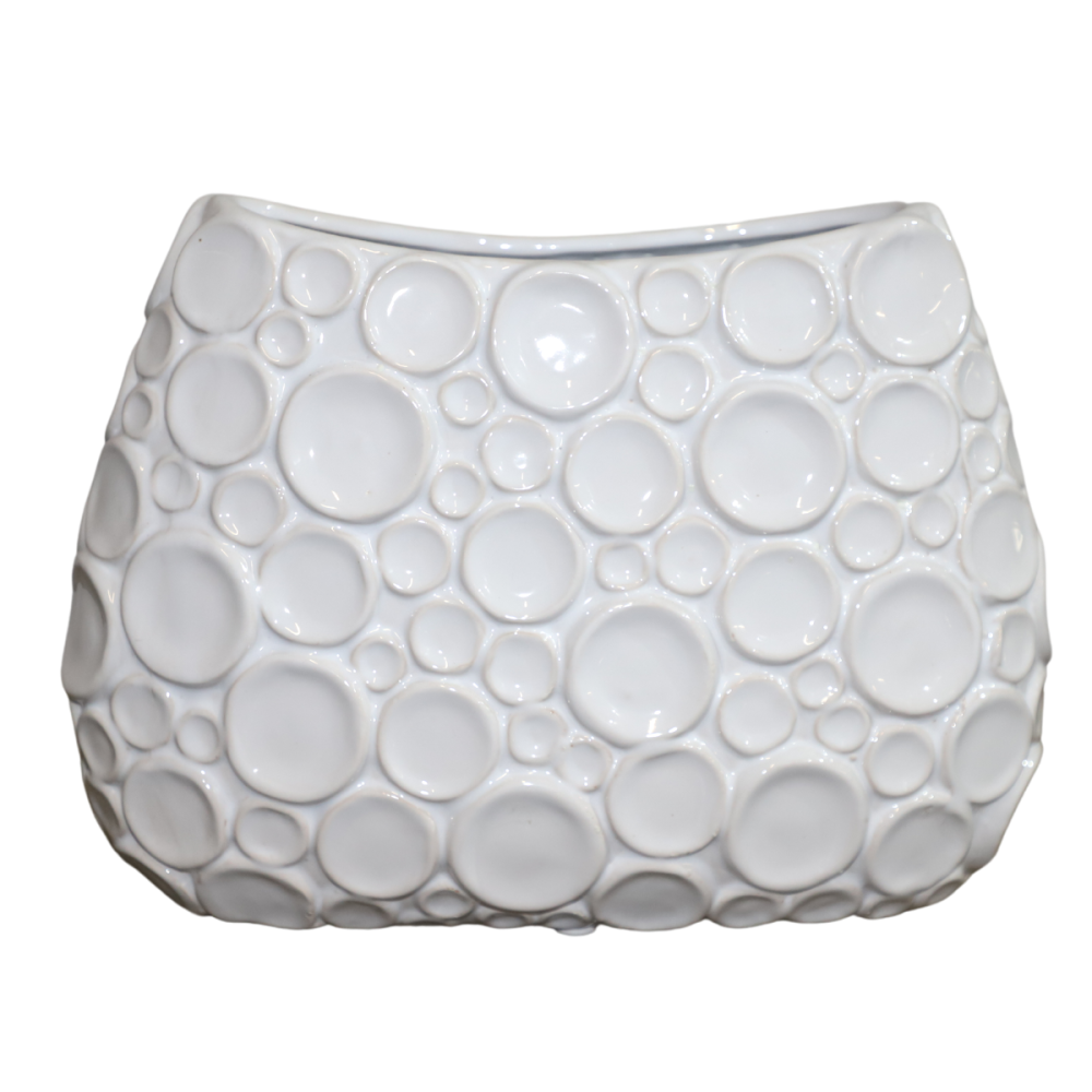 Vase en céramique blanc 28 x 12 x 21 cm Chemin de campagne - Imagen 1