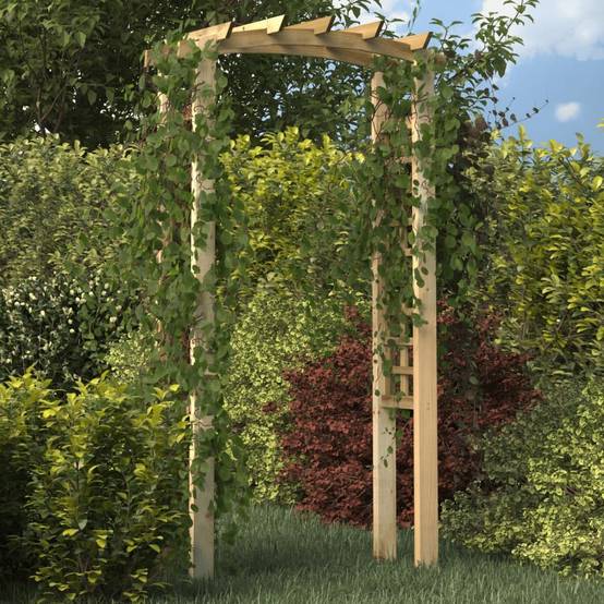 Arche Rosiers Treillis Bois Pin Massif Support Plantes Grimpantes 110cm - ComfortXL Outdoor Living - Image 1