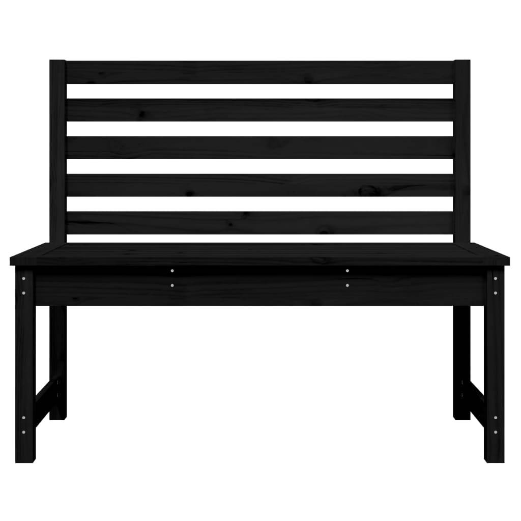 Maison Chic - Banc de jardin - Banc d'extérieur - Banquette noir 109 cm bois massif de pin - Imagen 4