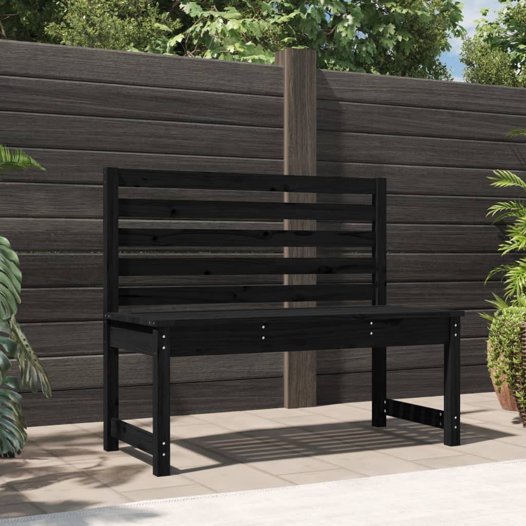 Maison Chic - Banc de jardin - Banc d'extérieur - Banquette noir 109 cm bois massif de pin - Imagen 2