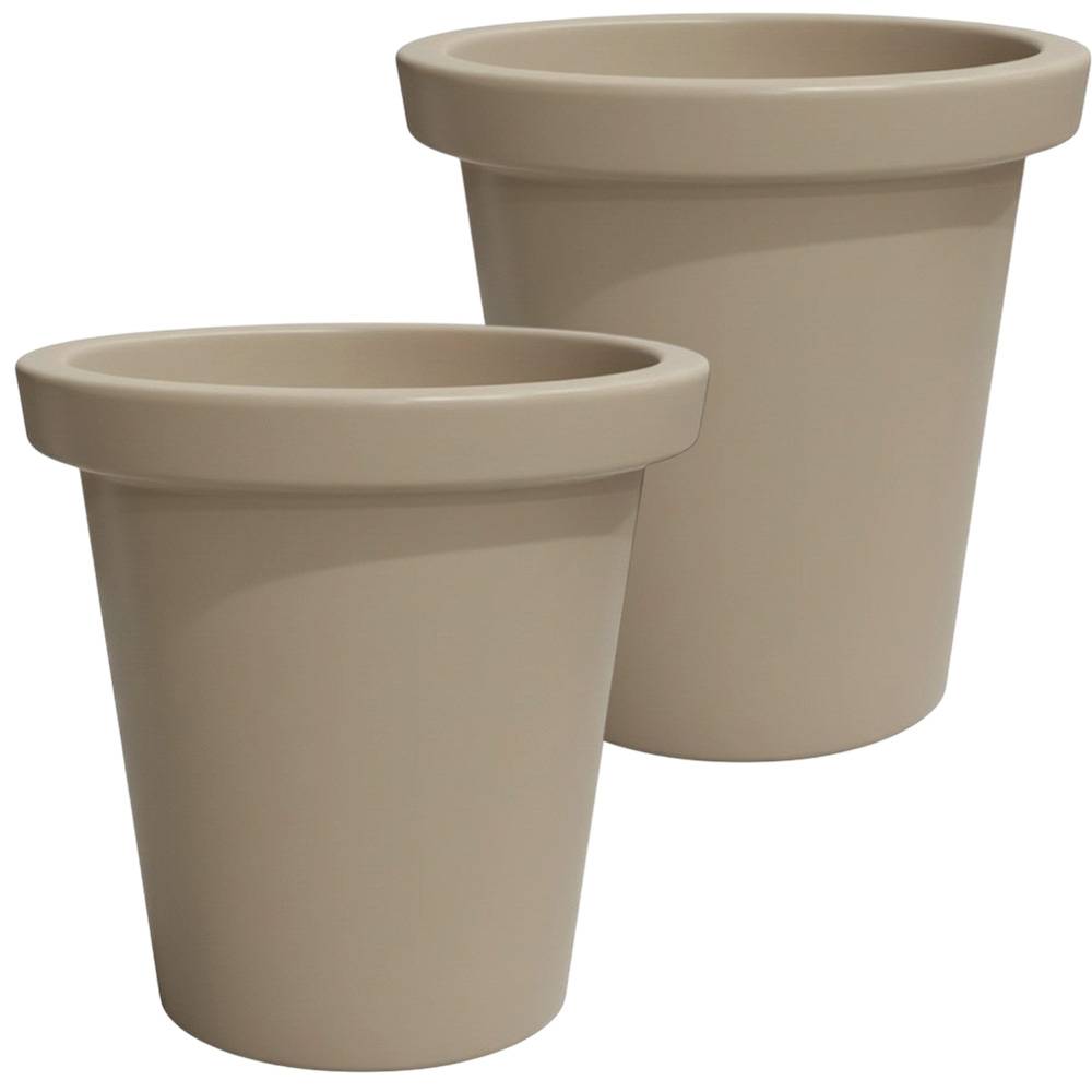 Plast'Up Rotomoulage - Pot de fleurs rond xxl delight 420l- lot de 2 - plast'up rotomoulage