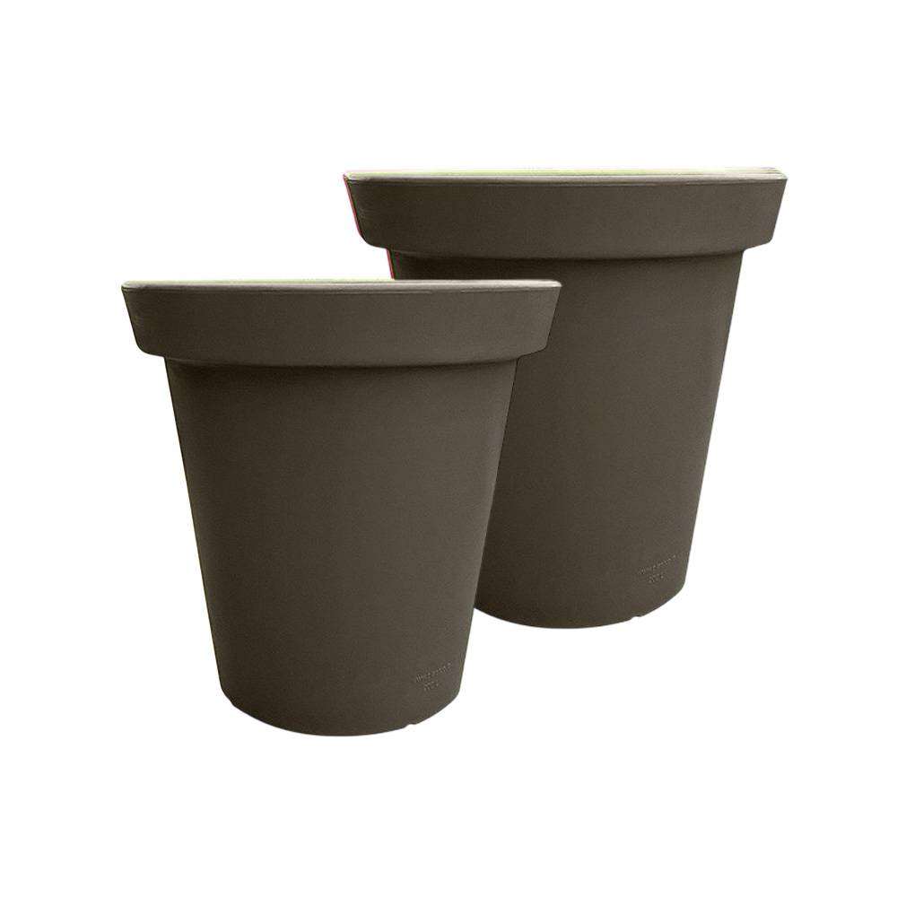 Plast'Up Rotomoulage - Pot de fleurs rond xxl delight 420l- lot de 2 - plast'up rotomoulage