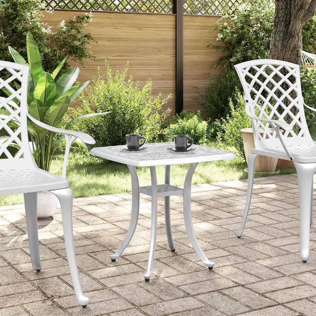 Table de jardin aluminium coulé blanc 53 x 53 x 53 cm, Poids :4.55kg - PANGIVO - Image 3