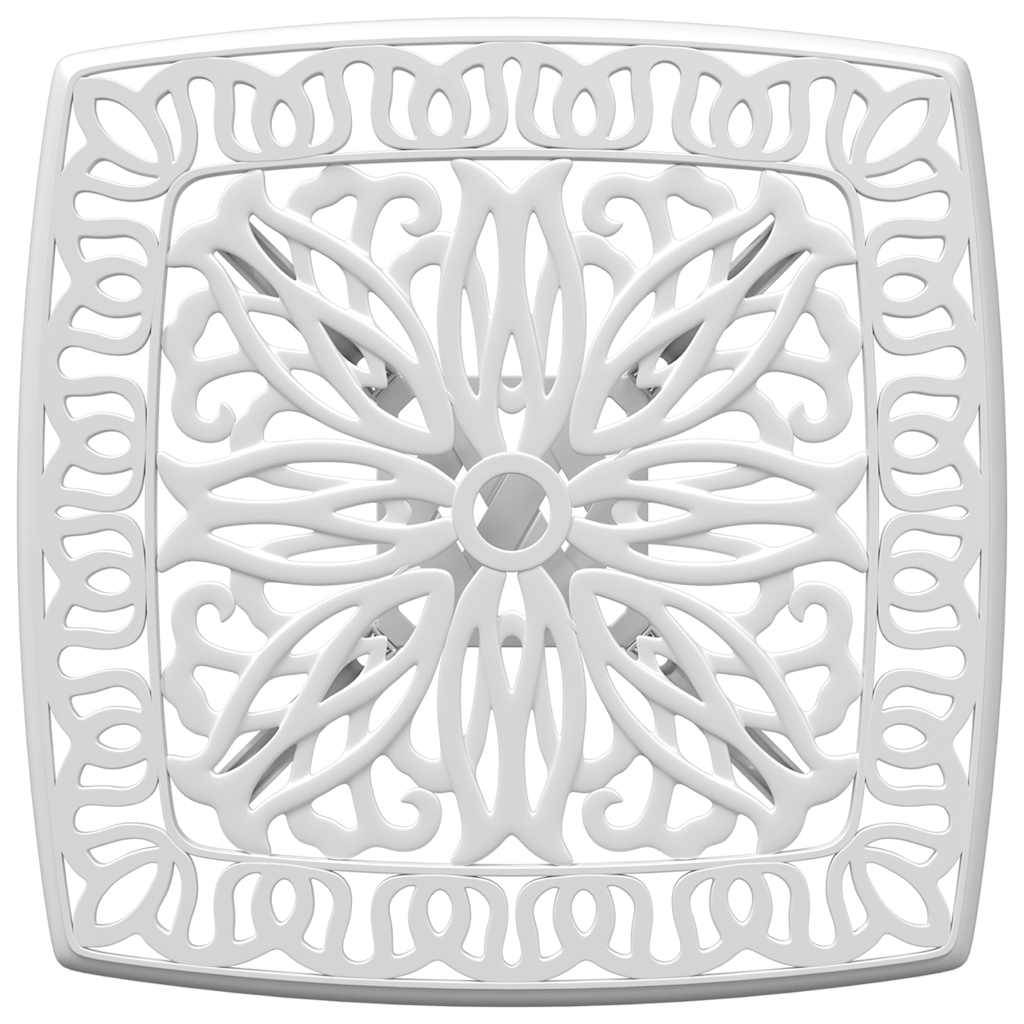 Table de jardin aluminium coulé blanc 53 x 53 x 53 cm, Poids :4.55kg - PANGIVO - Image 7