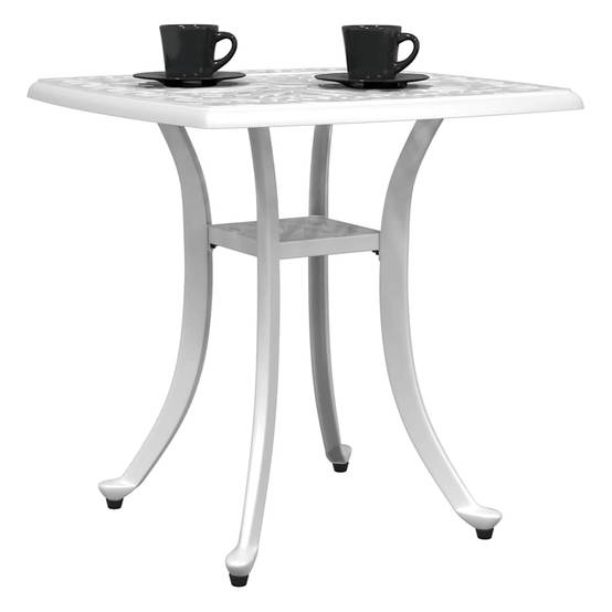 Table de jardin aluminium coulé blanc 53 x 53 x 53 cm, Poids :4.55kg - PANGIVO - Image 4