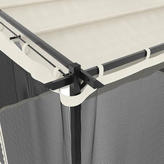 ComfortXL - Pergola Acier 4x3 m avec Toit Rétractable et Moustiquaires pour Extérieur Jardin Crème – ComfortXL Outdoor Living - Image 7