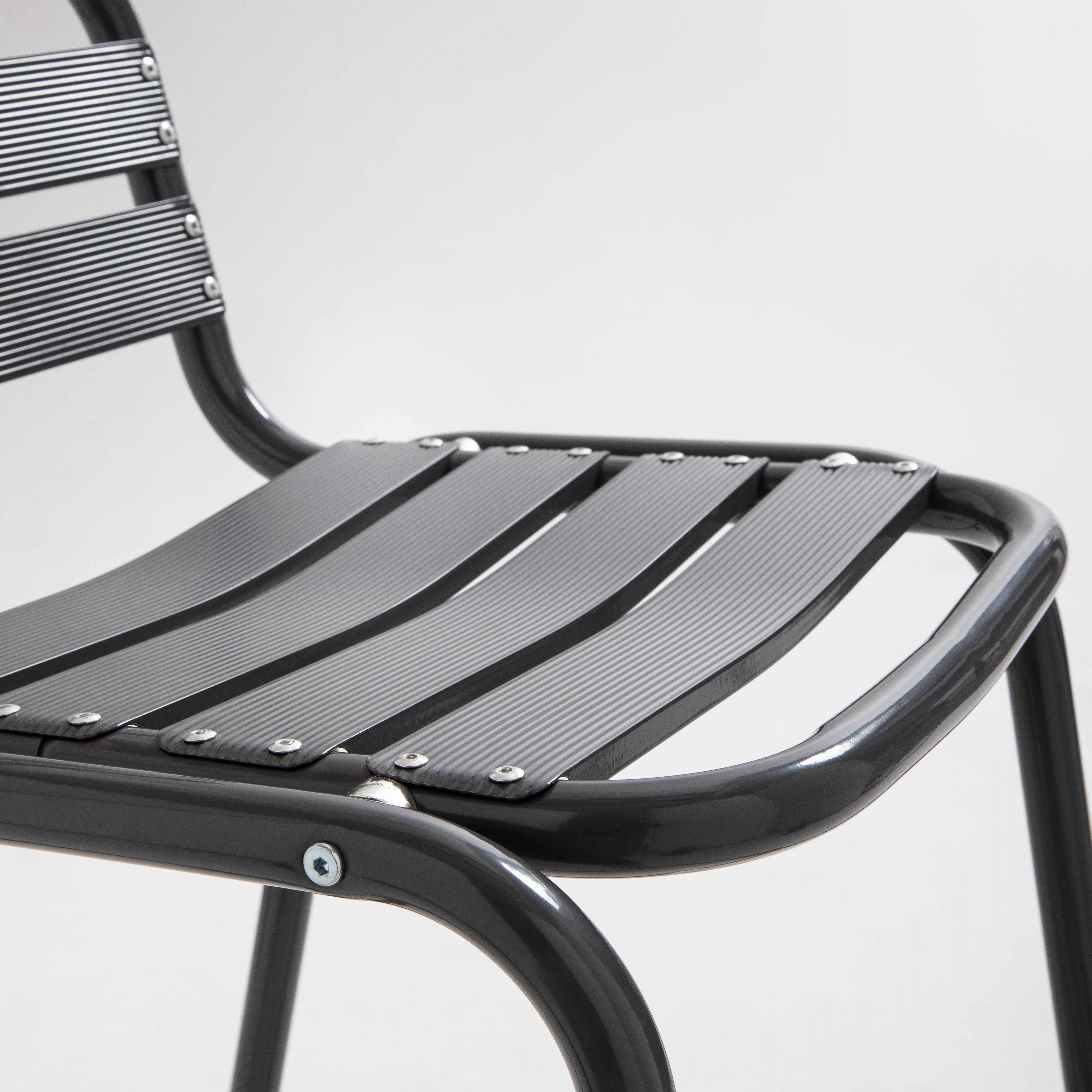 Oviala - Lot de 4 chaises haute en aluminium gris Soho - Oviala - Imagen 6