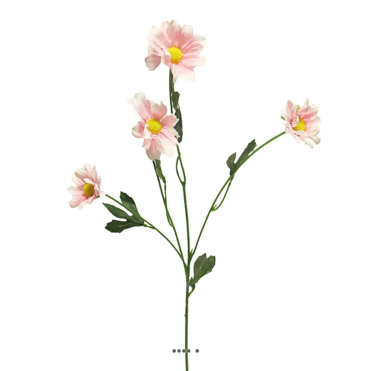 Artificielles - Marguerite artificielle en tige H 60 cm 4 têtes Rose - couleur: Rose - Imagen 2