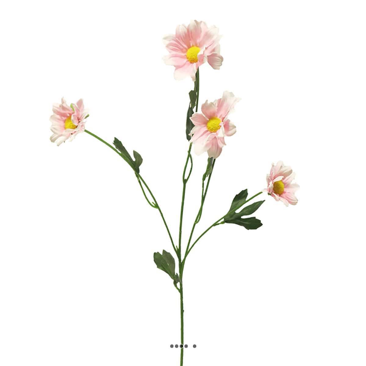 Artificielles - Marguerite artificielle en tige H 60 cm 4 têtes Rose - couleur: Rose - Imagen 1