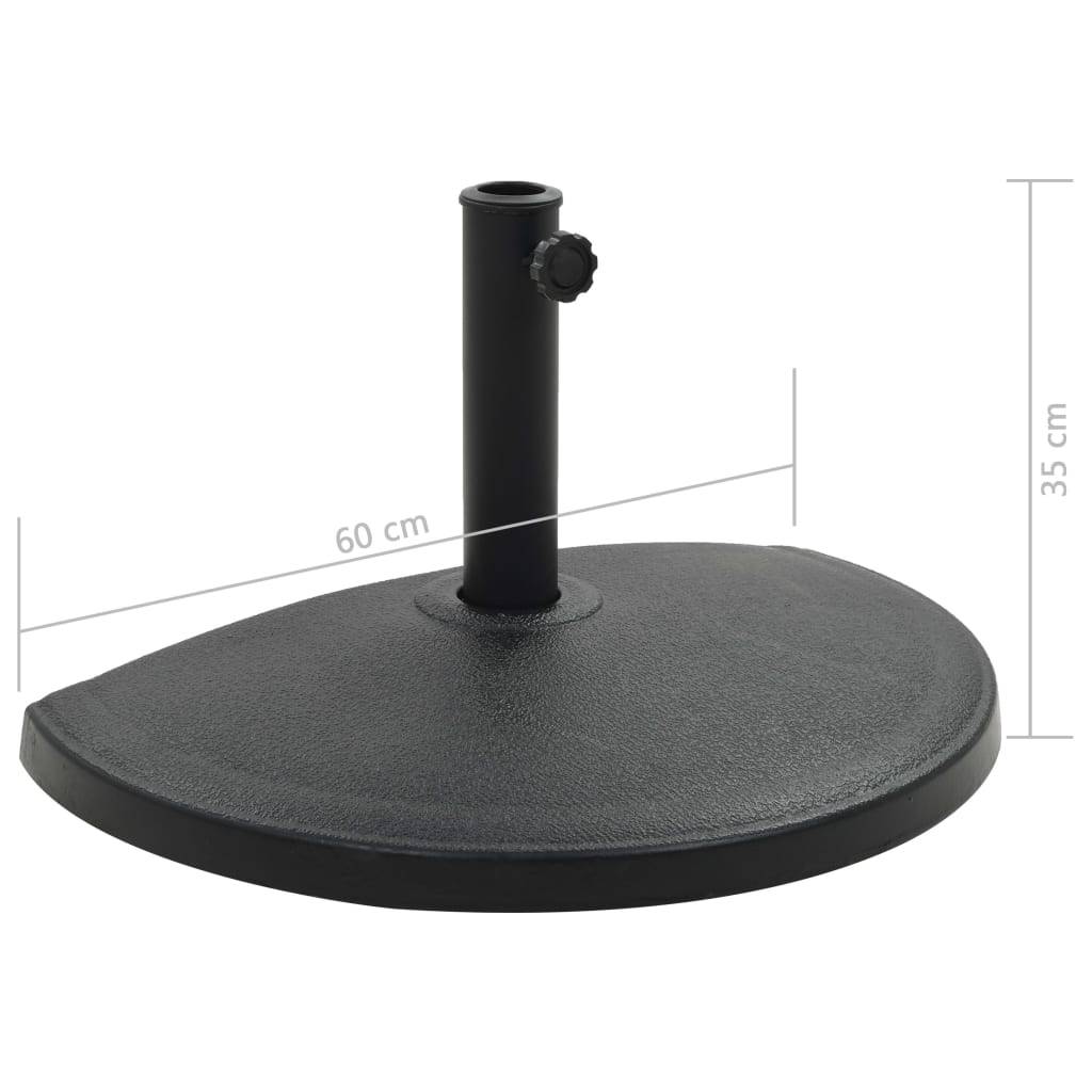 Helloshop26 - Pied base socle demi-rond de parasol résine diamètre 38 et 48 mm 15 kg noir - Imagen 6