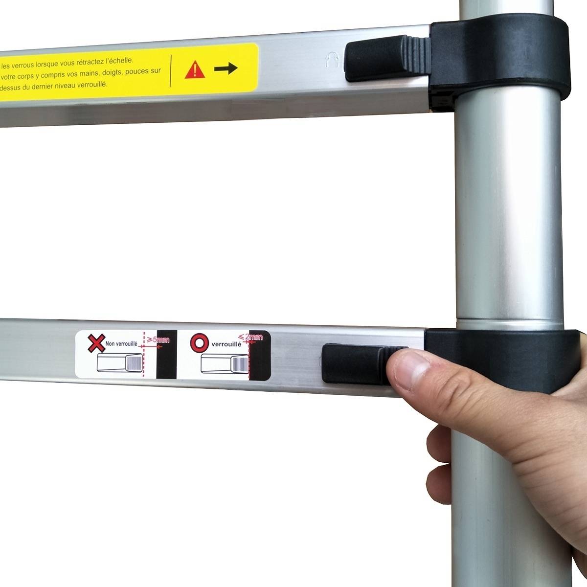 Gt Market - Échelle télescopique pliable en aluminium - 3.80 mètres - GT MARKET - Imagen 5