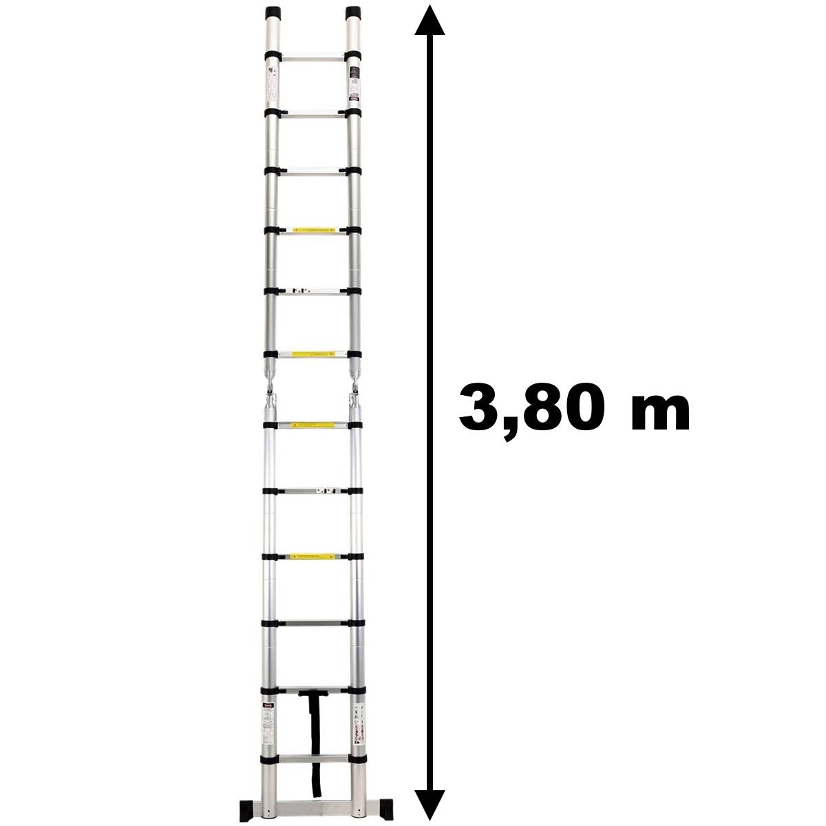 Gt Market - Échelle télescopique pliable en aluminium - 3.80 mètres - GT MARKET - Imagen 4