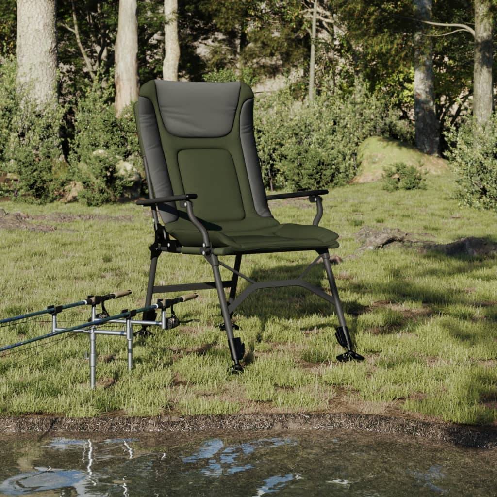 Chaise de pêche pliable acier et tissu vert et noir 61 x 92 x 100 cm - PANGIVO - Image 1