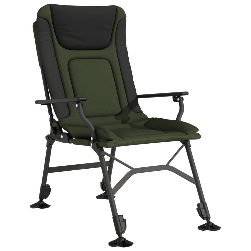 Chaise de pêche pliable acier et tissu vert et noir 61 x 92 x 100 cm - PANGIVO - Image 2