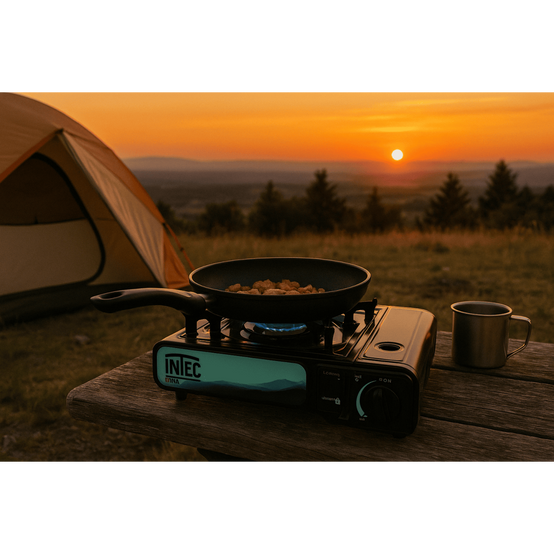 Réchaud à gaz 2200W + 4 Cartouches gaz butane Camping Road trips Piezo Mallette Etna INTEC - Imagen 4