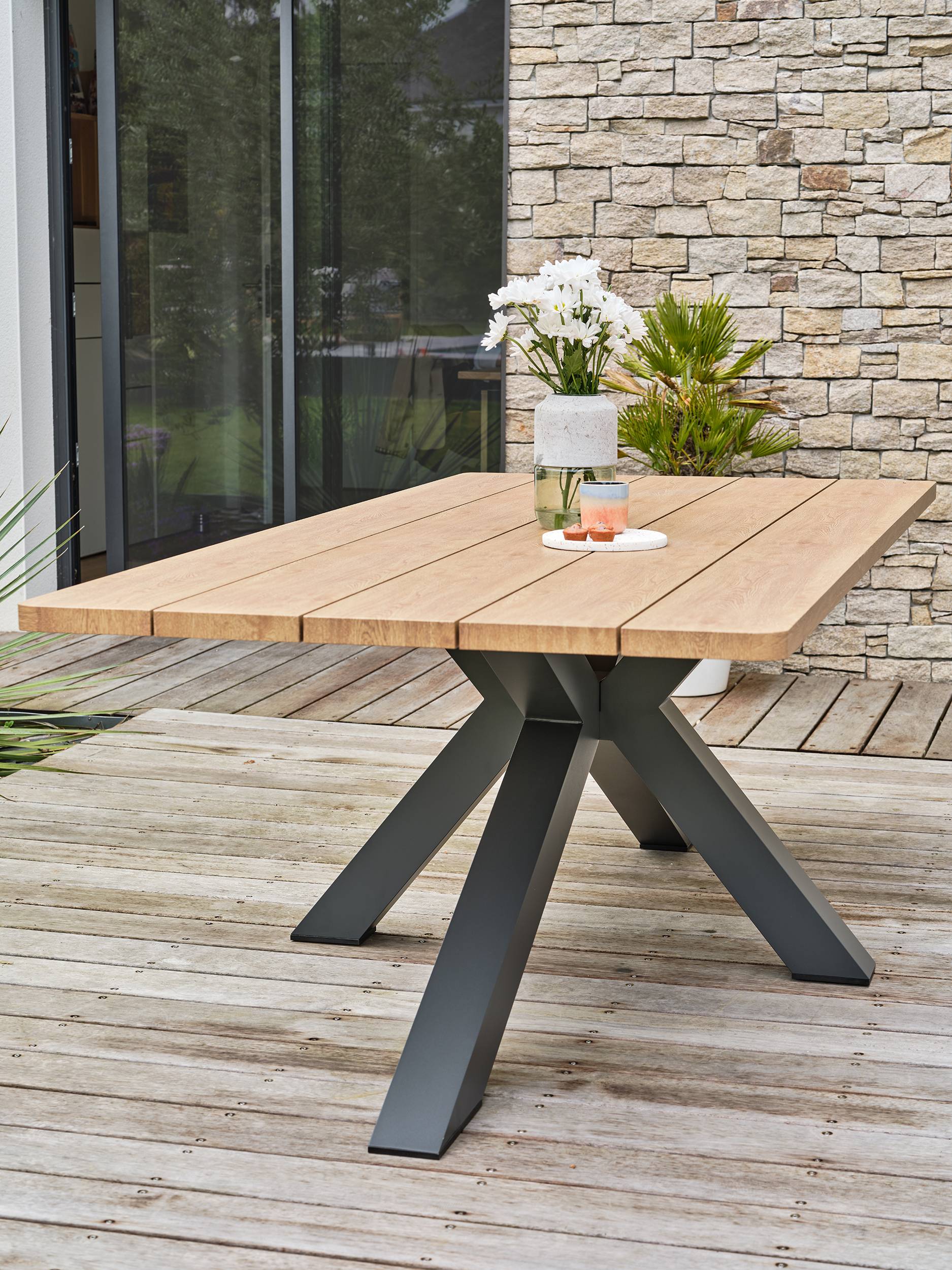 Ensemble repas de jardin KELIA 6 places - GRIS ANTHRACITE - REMARQUABLE - Image 10