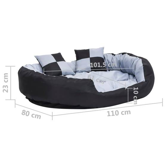 Panier pour grand chien réversible Oxford lavable Gris 110x80 cm – ComfortXL Pet Living - Image 7