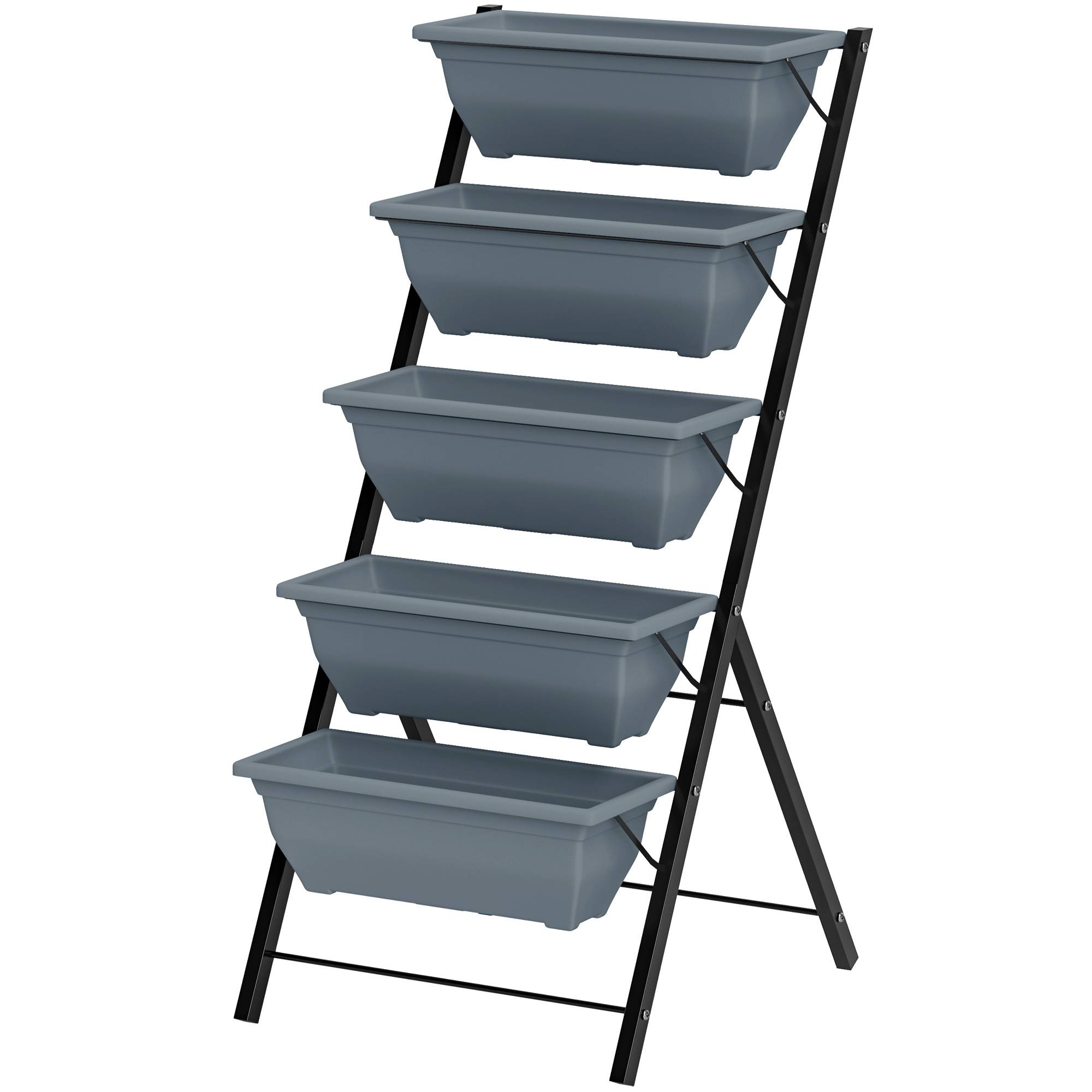 PANGIVO - Jardinière verticale acier et plastique gris 55 x 63 x 120 cm - PANGIVO - Image 2