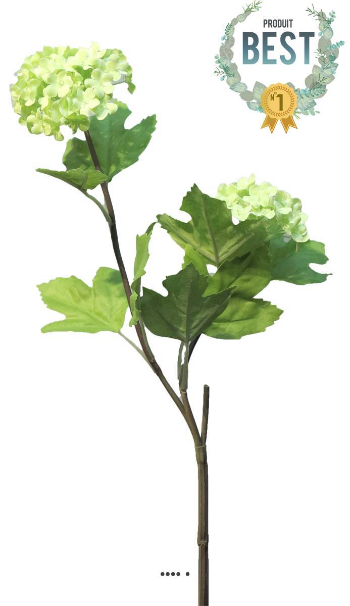 Artificielles - Branche de Viorne artificielle, 2 têtes, H 50 cm Vert - BEST - couleur: Vert - Imagen 1