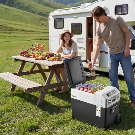 Vevor - VEVOR Glacière électrique 40 L, 12/24 V et 100-240 V, mini frigo à compression -22 à 10 °C, contrôle APP, roulettes et poignée - Image 8