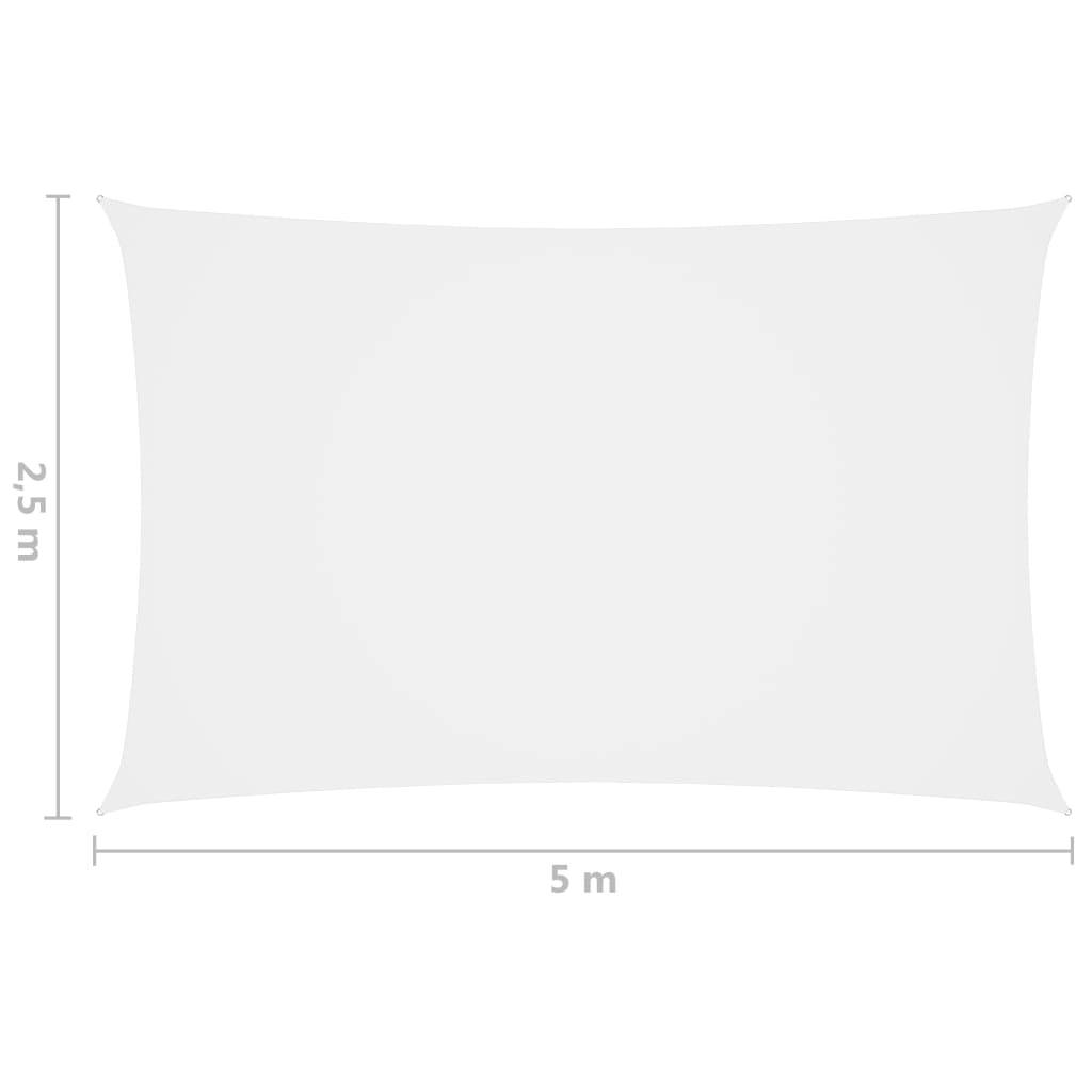 Helloshop26 - Voile d'ombrage parasol tissu oxford rectangulaire 2,5 x 5 m blanc - Imagen 6