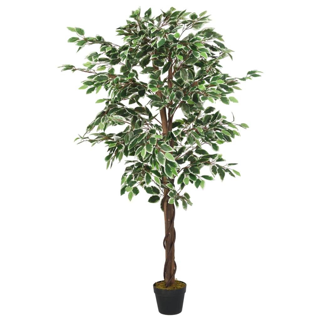 Ficus Artificiel Haut de Gamme Tronc en Bois et Feuillage Textile Touffu pour Bureau ou Entrée 200 cm Vert – ComfortXL Outdoor Living - Image 2
