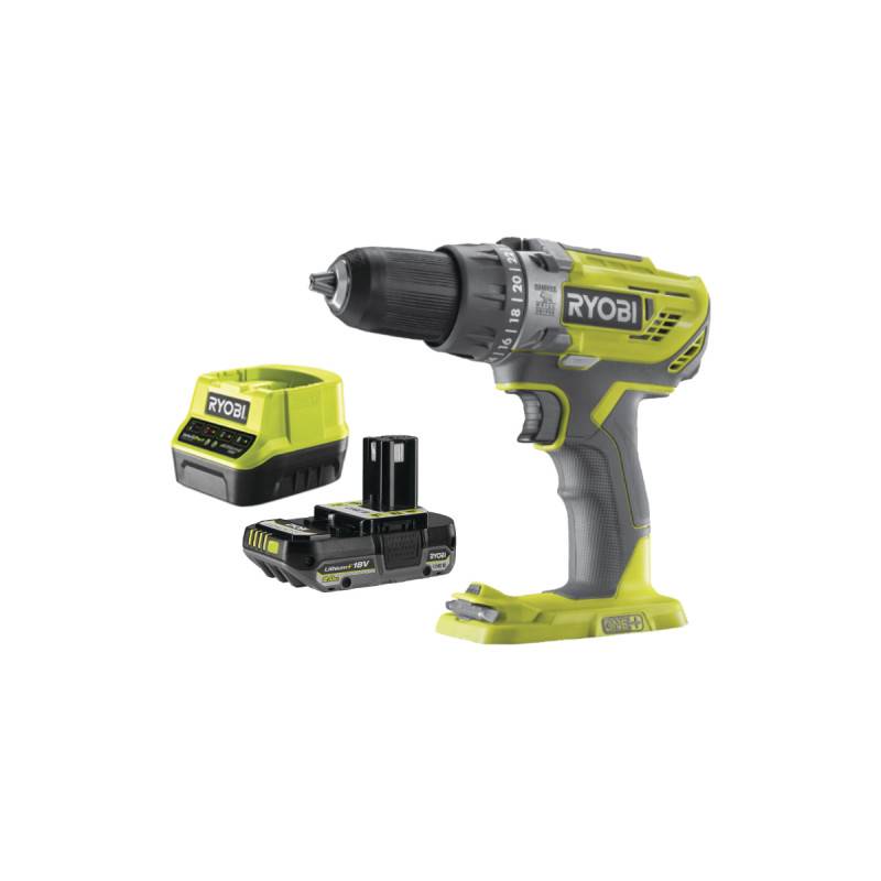 Ryobi - Pack RYOBI Perceuse à percussion R18PD3-0 - 18V One+ - 1 Batterie 2.0Ah - 1 Chargeur rapide - Image 1