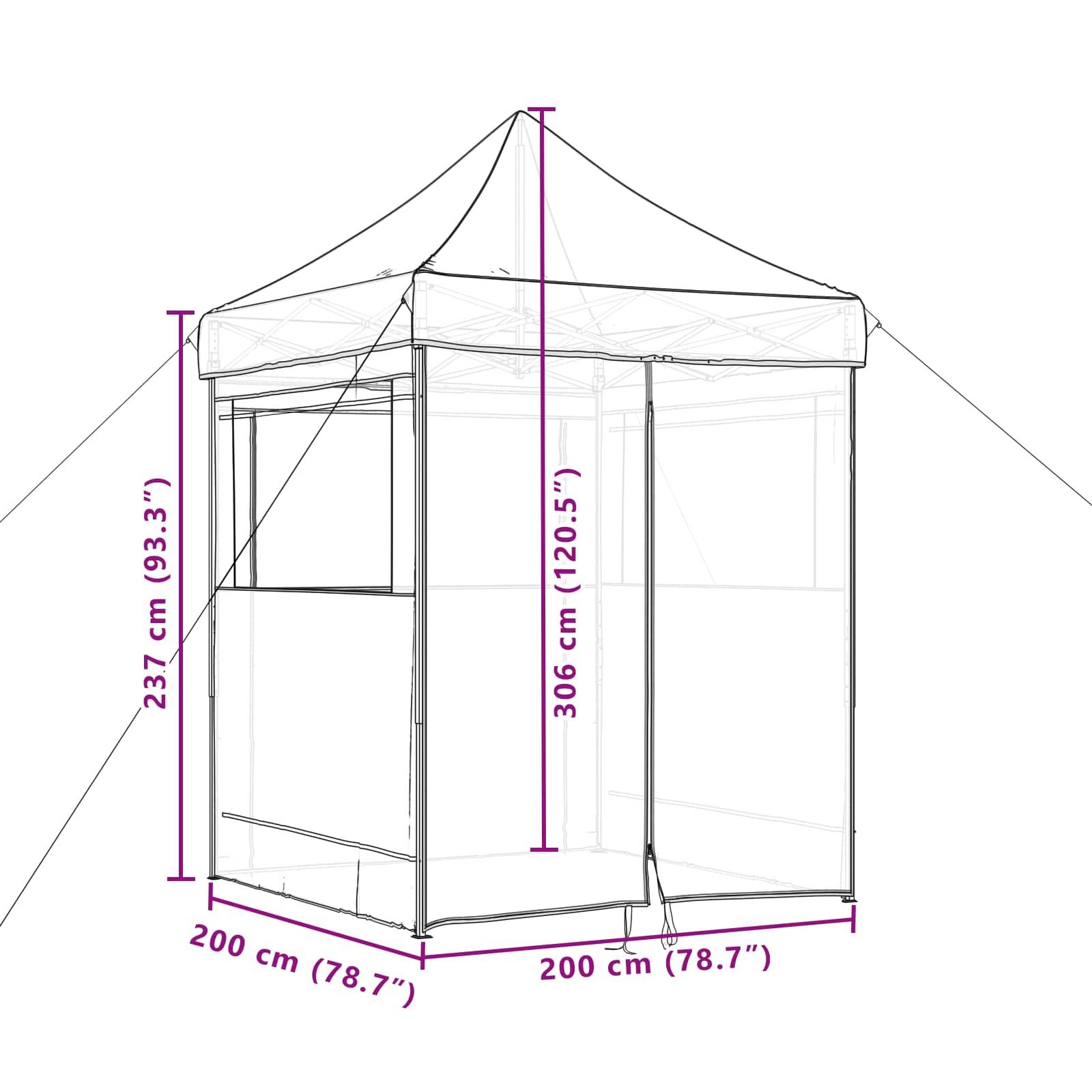ComfortXL - Tente de réception pliante tissu oxford jardin événement réglable 2x2m taupe - ComfortXL Outdoor Living - Image 10